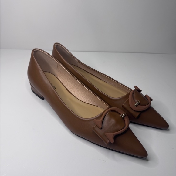 C.Paravano Women's Brown Leather Pointed Toe Flats Comfortable Slip-On Shoes 41 - Picture 6 of 6